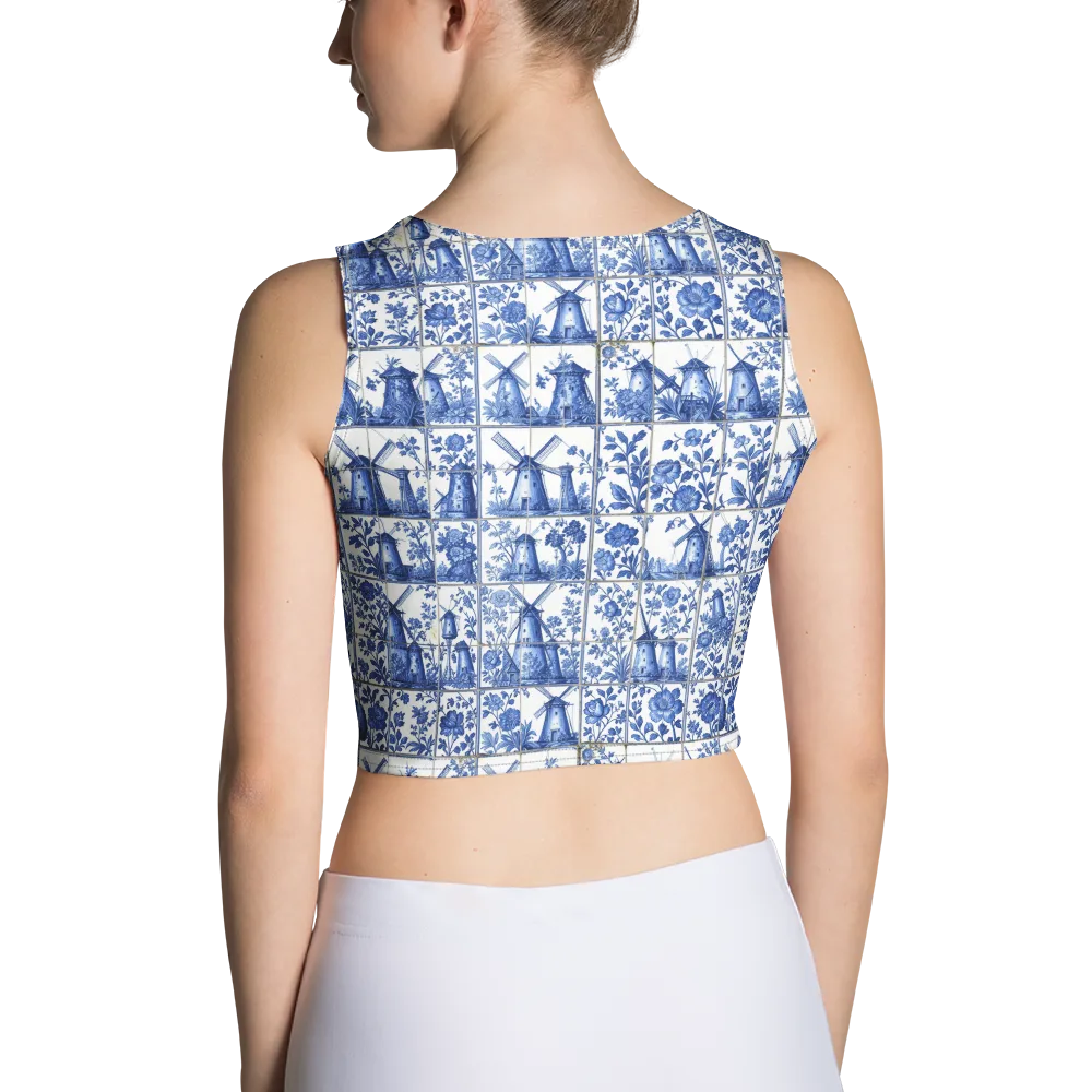 Cobalt Windmill on Crop Top — Back