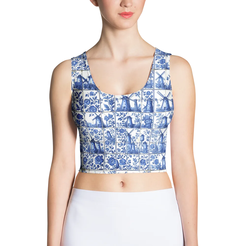 Cobalt Windmill on Crop Top — Front