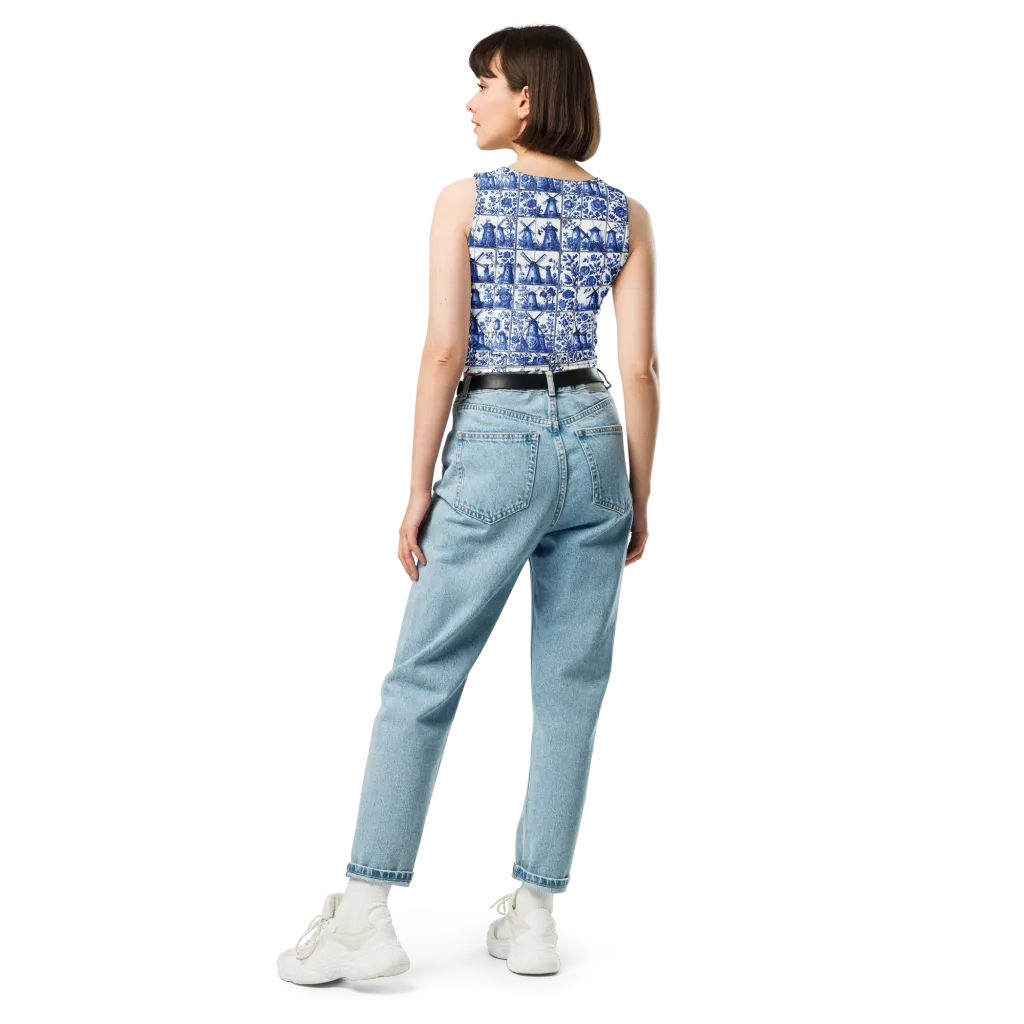 Cobalt Windmill on Crop Top — Back