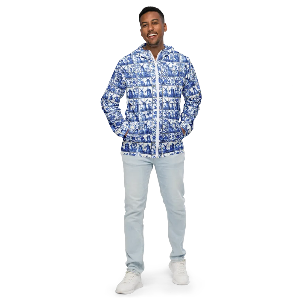 Cobalt Windmill on Men's Windbreaker — Front