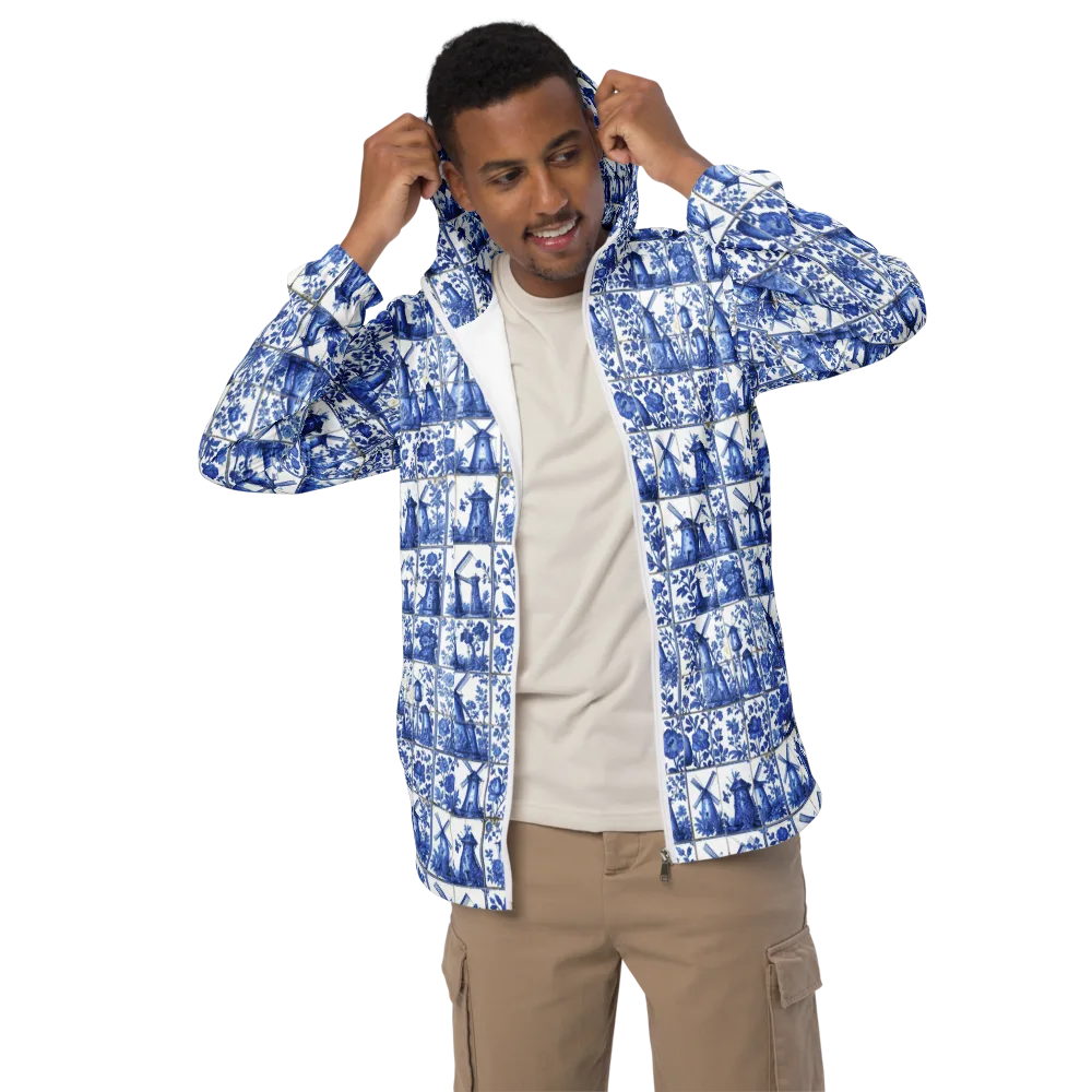 Cobalt Windmill on Men's Windbreaker — Front