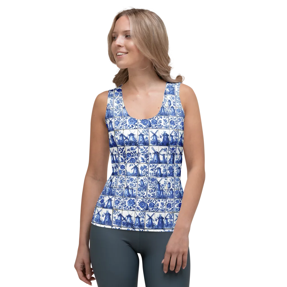 Cobalt Windmill on Women's Tank Top — Front