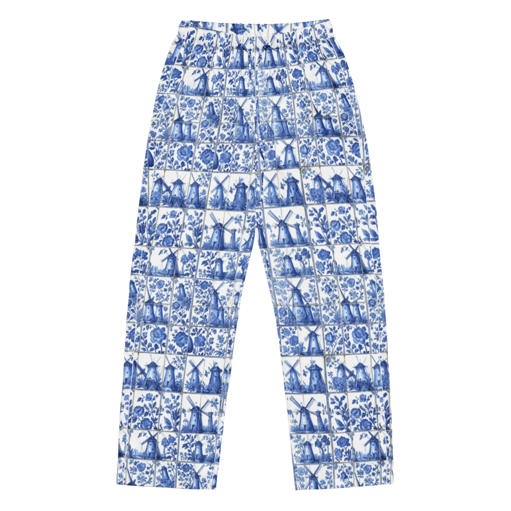 Cobalt Windmill on Women's Pajama Pants — Front