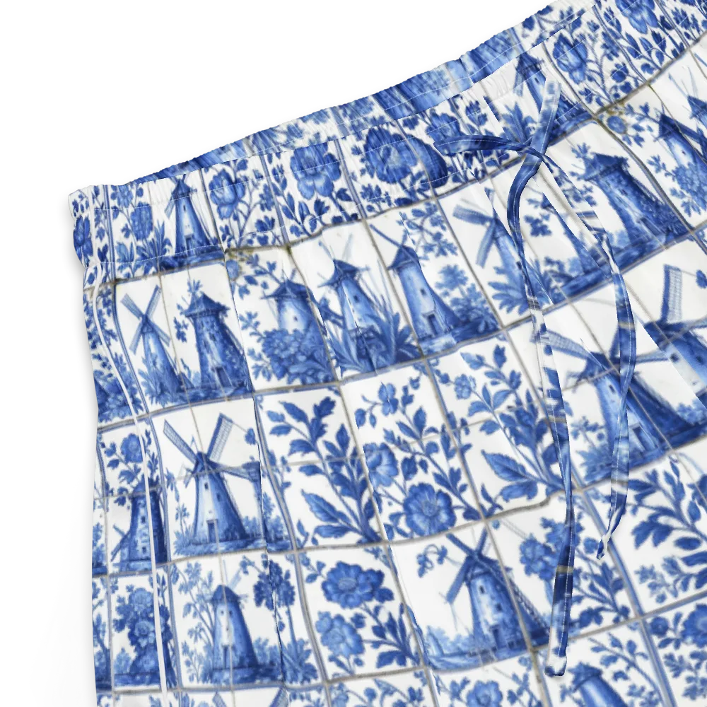 Cobalt Windmill on Women's Pajama Shorts — Product details