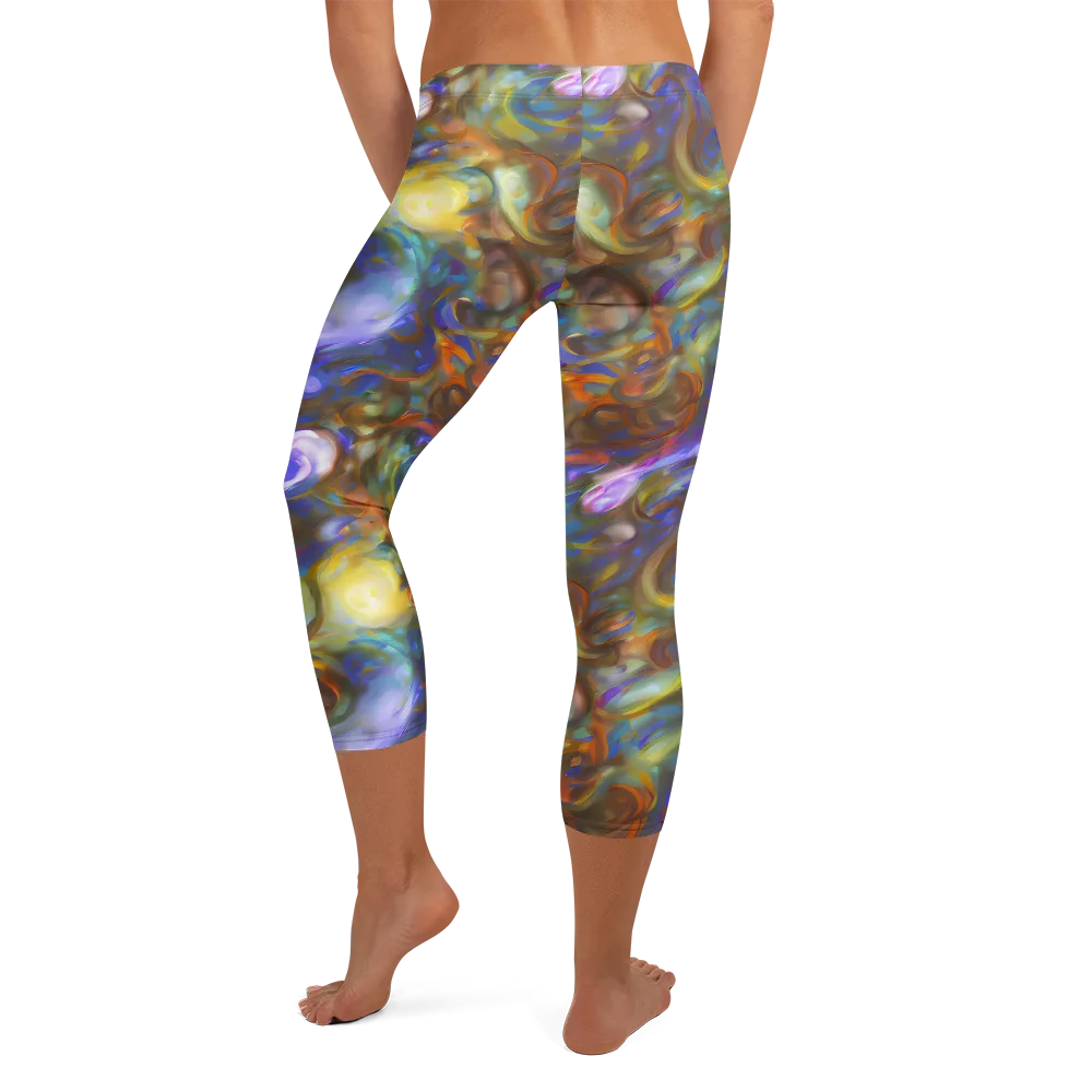 Iridescent Rapture on Capri Leggings — Back