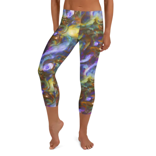 Iridescent Rapture on a Capri Leggings