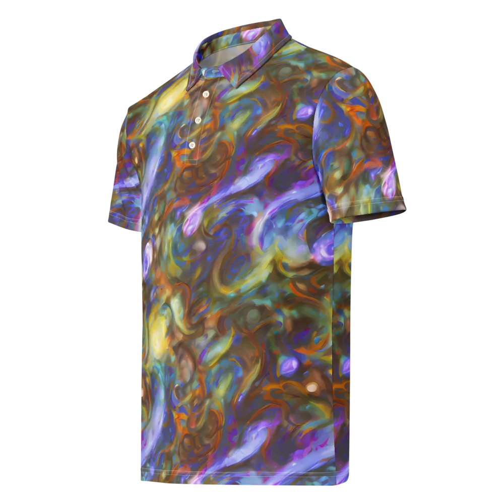 Iridescent Rapture on Men's Slim Fit Polo Shirt — Left Front