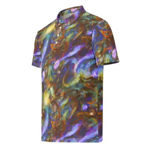 Iridescent Rapture on a Men's Slim Fit Polo Shirt
