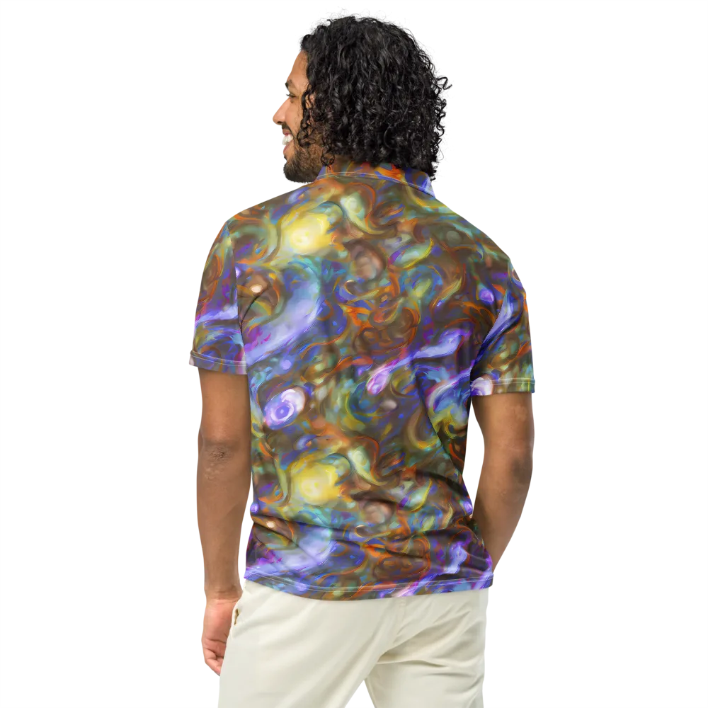 Iridescent Rapture on Men's Slim Fit Polo Shirt — Back