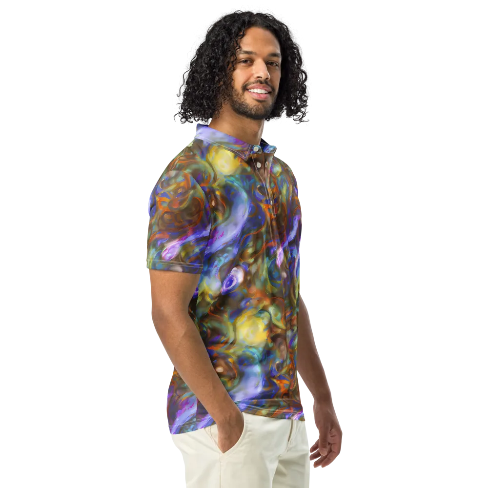 Iridescent Rapture on Men's Slim Fit Polo Shirt — Right Front