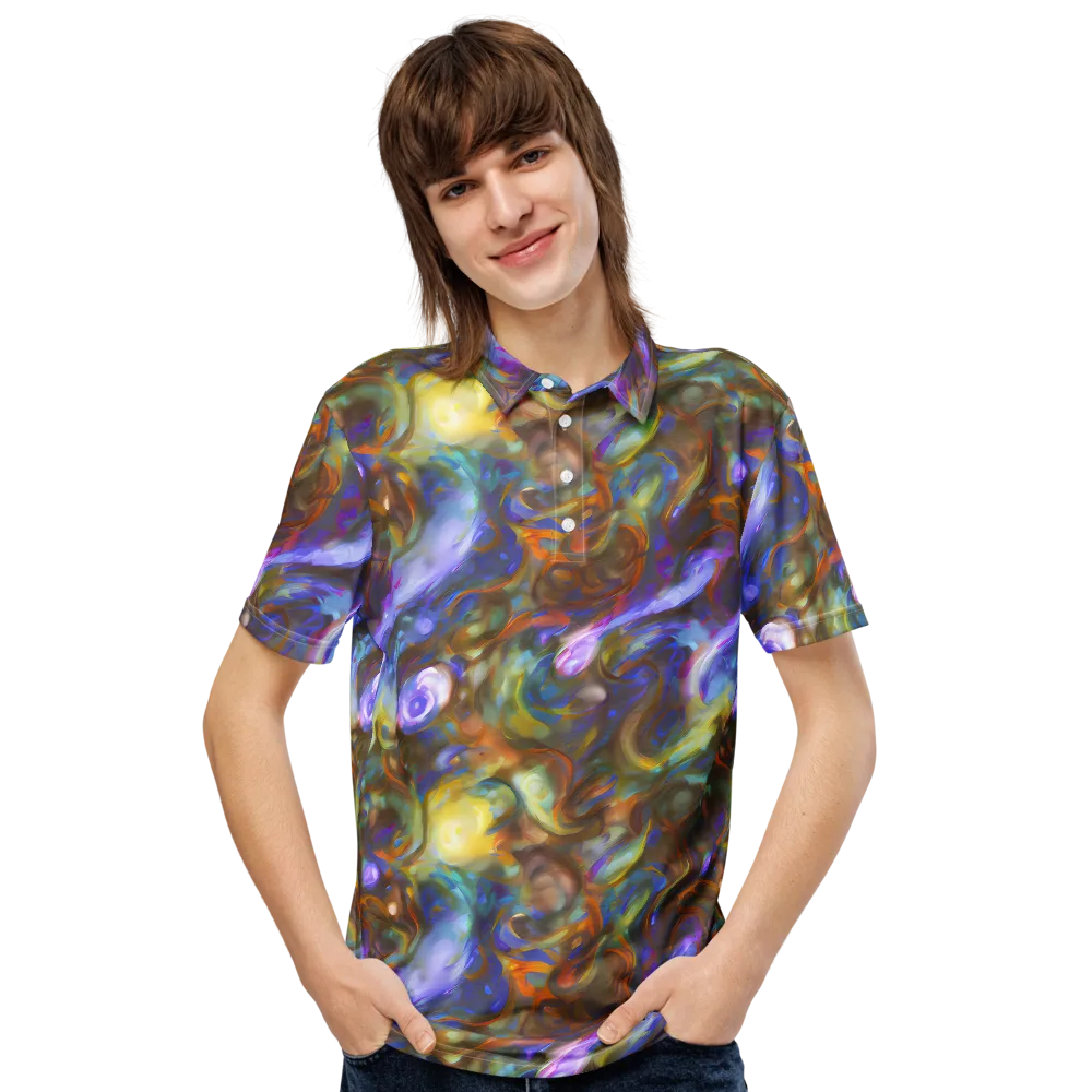 Iridescent Rapture on Men's Slim Fit Polo Shirt — Front