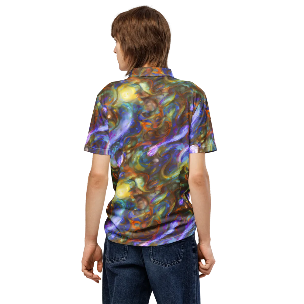 Iridescent Rapture on Men's Slim Fit Polo Shirt — Back
