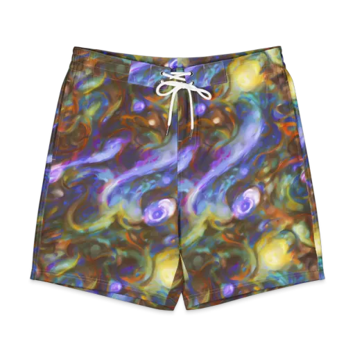 Iridescent Rapture on a Men's Board Shorts
