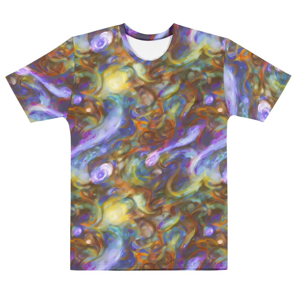 Iridescent Rapture on Men's Cotton Crew Neck T-Shirt — Front