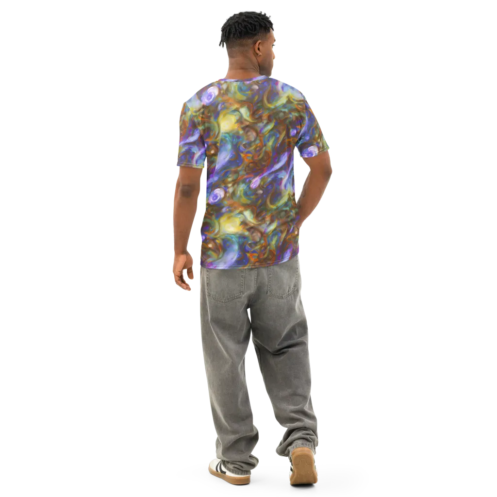 Iridescent Rapture on Men's Cotton Crew Neck T-Shirt — Back