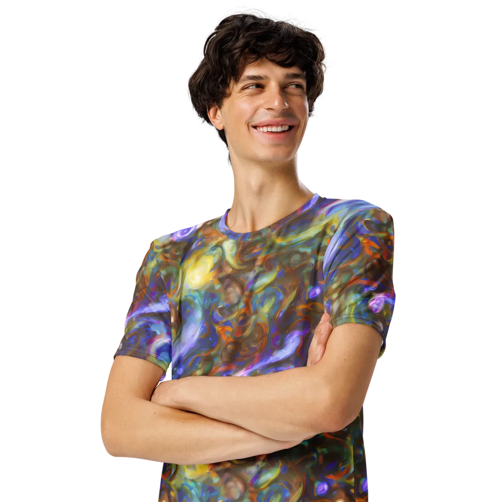Iridescent Rapture on Men's Crew Neck T-Shirt — Left Front