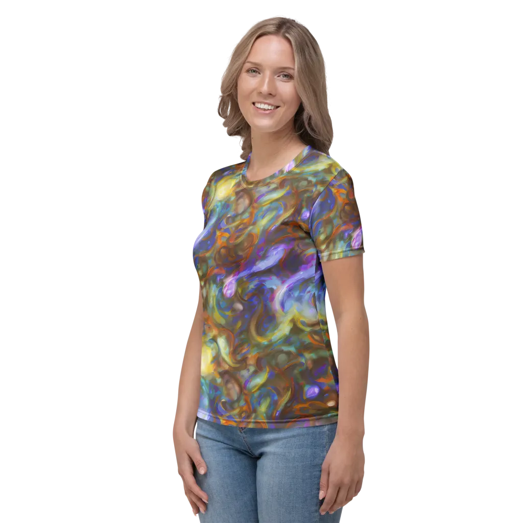 Iridescent Rapture on Women's Crew Neck T-Shirt — Left