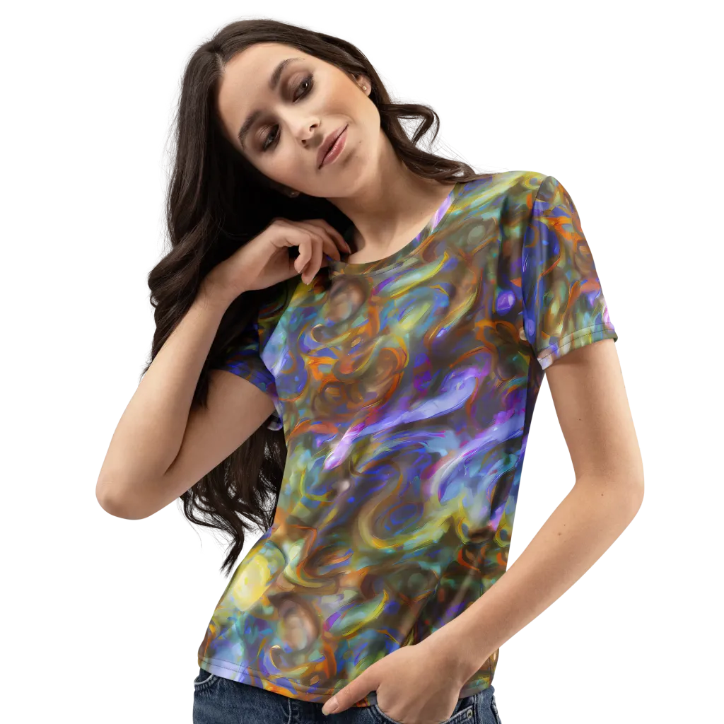 Iridescent Rapture on Women's Crew Neck T-Shirt — Left Front