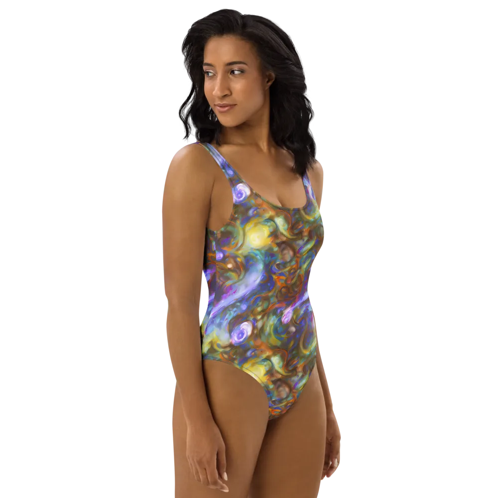 Iridescent Rapture on One-Piece Swimsuit — Right