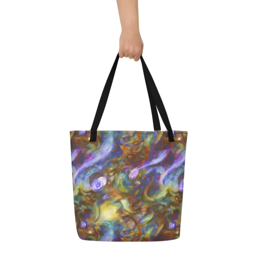 Iridescent Rapture on a Large Tote Bag W/ Pocket