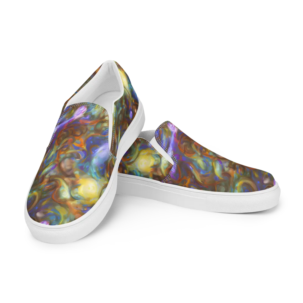 Iridescent Rapture on Women's Slip-On Canvas Shoes — Left Front