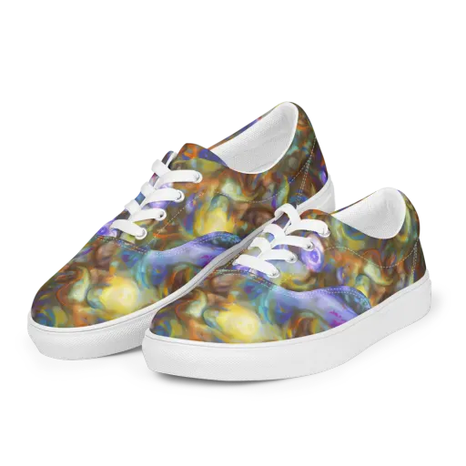 Iridescent Rapture on a Men's Lace-Up Canvas Shoes