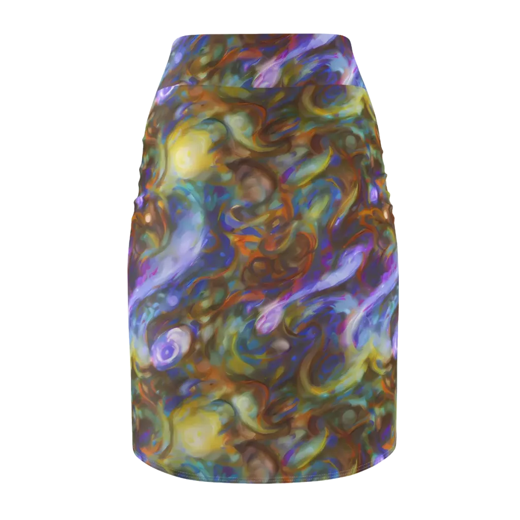 Iridescent Rapture on Pencil Skirt — Back