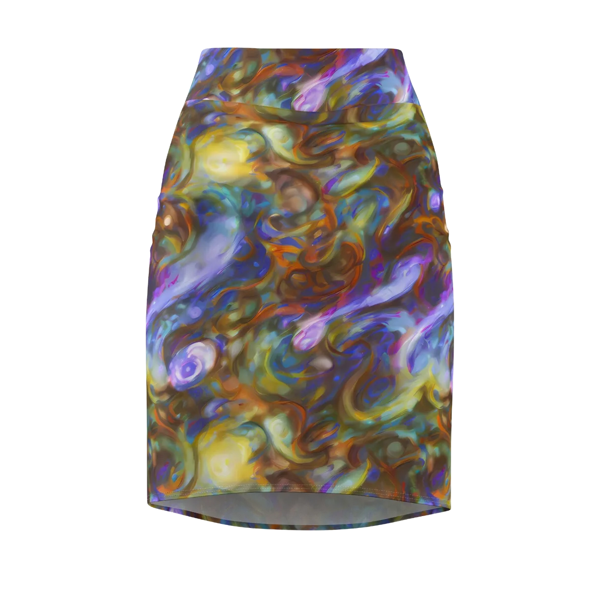 Iridescent Rapture on Pencil Skirt — Front