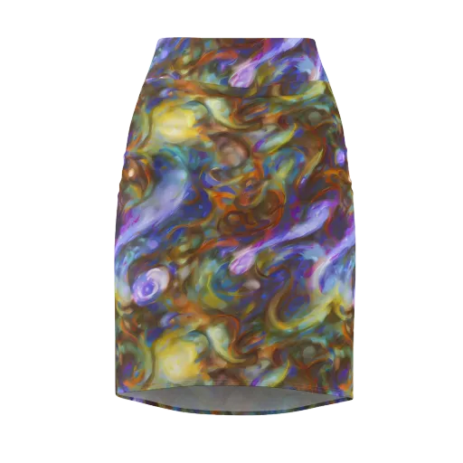 Iridescent Rapture on a Pencil Skirt