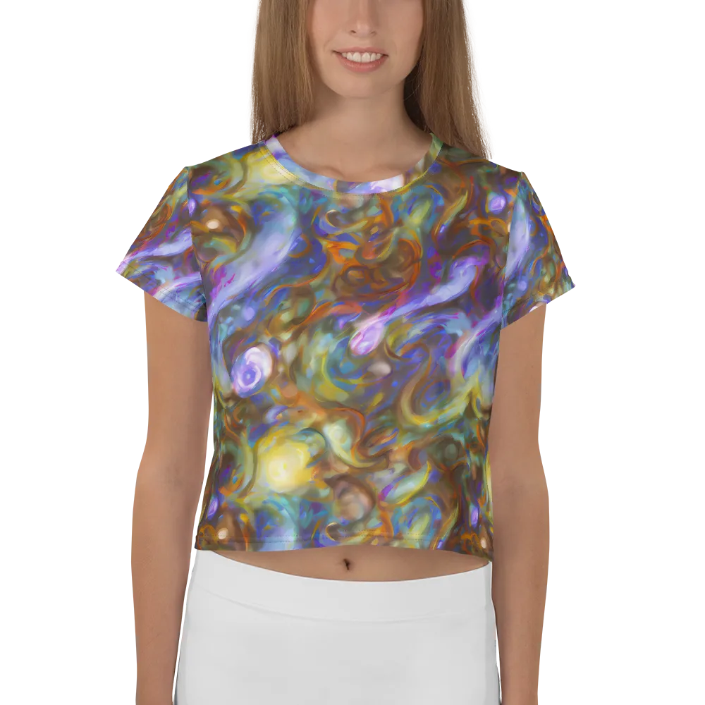Iridescent Rapture on Crop Tee — Front