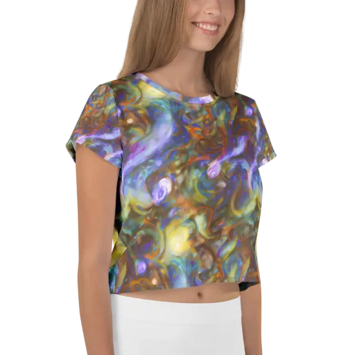 Iridescent Rapture on a Crop Tee