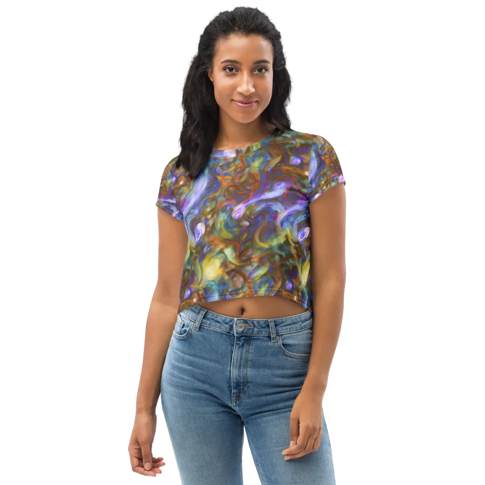 Iridescent Rapture on Crop Tee — Front