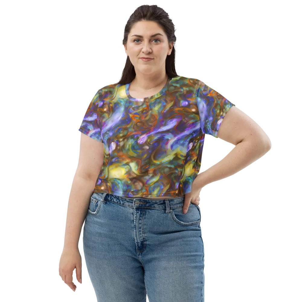 Iridescent Rapture on Crop Tee — Front