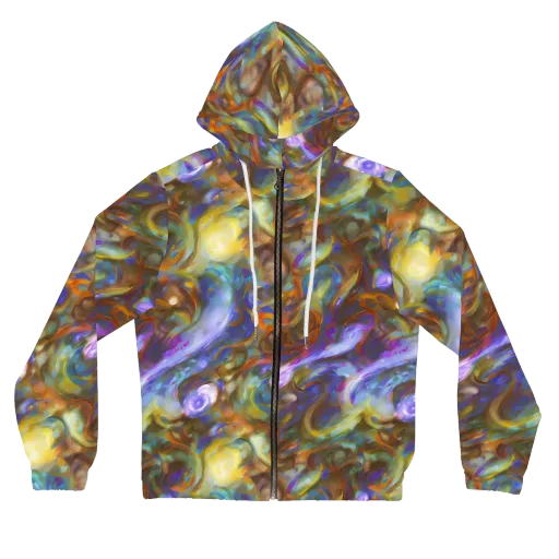 Iridescent Rapture on a Women's Full-Zip Hoodie