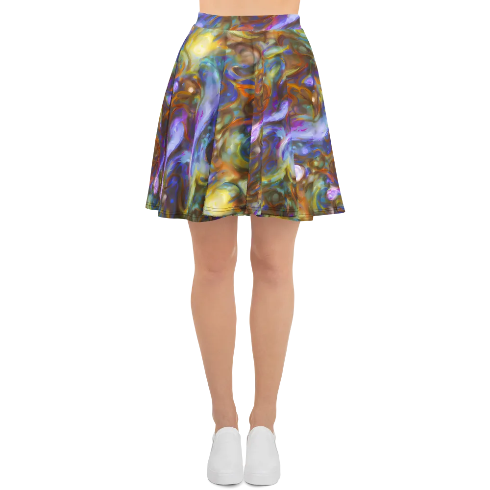 Iridescent Rapture on Skater Skirt — Front