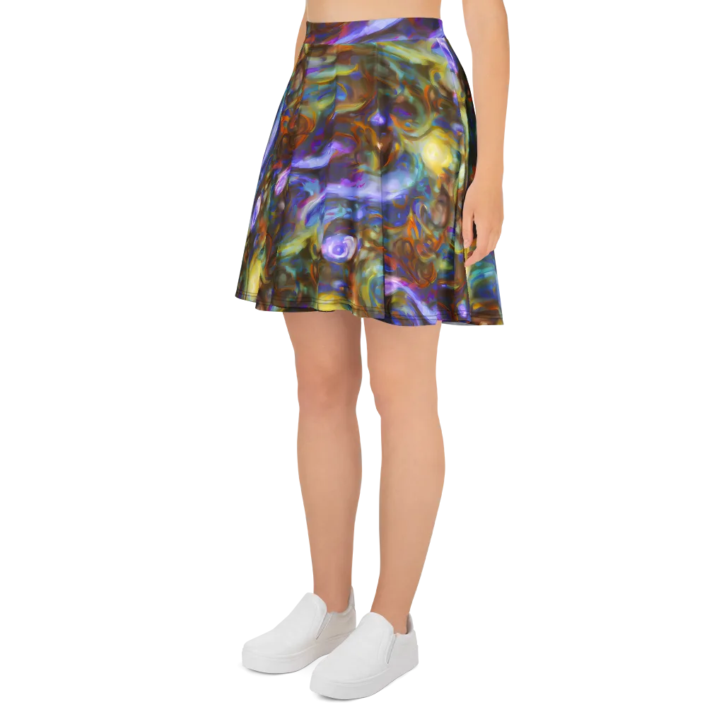 Iridescent Rapture on Skater Skirt — Left