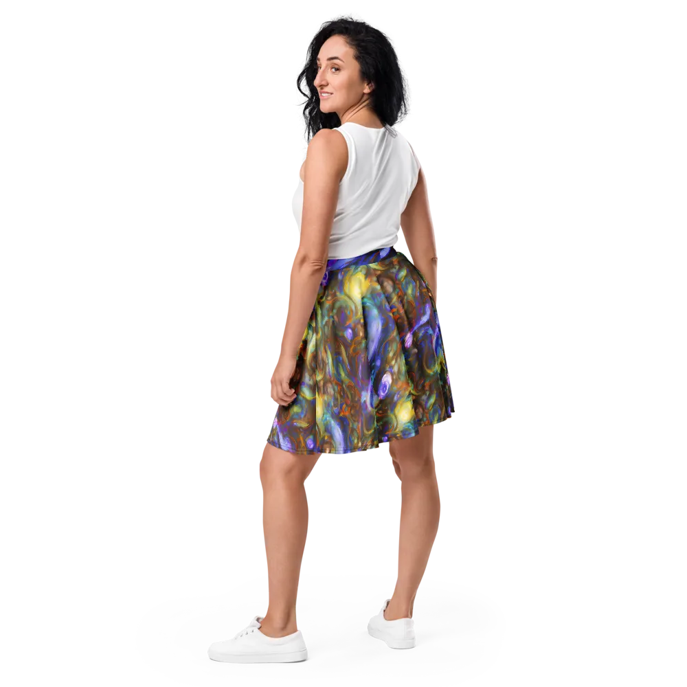 Iridescent Rapture on Skater Skirt — Back