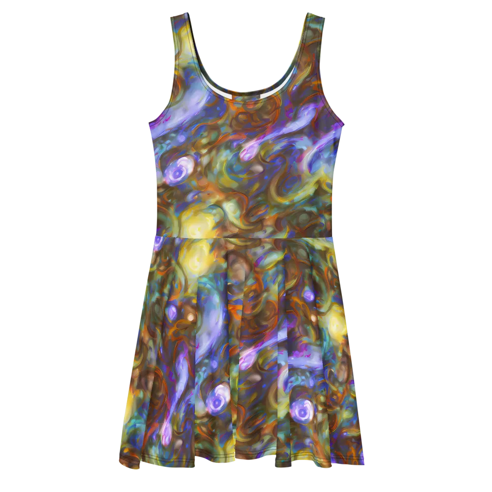 Iridescent Rapture on Skater Dress — Front
