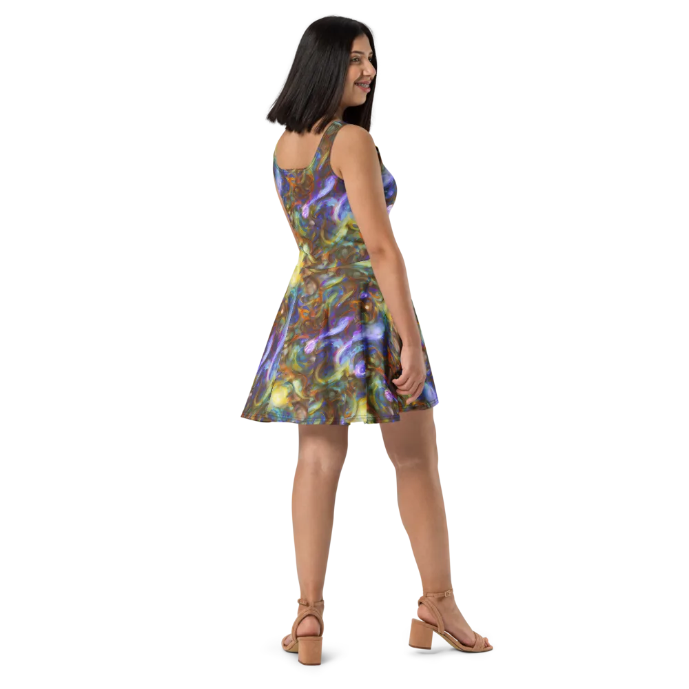 Iridescent Rapture on Skater Dress — Right