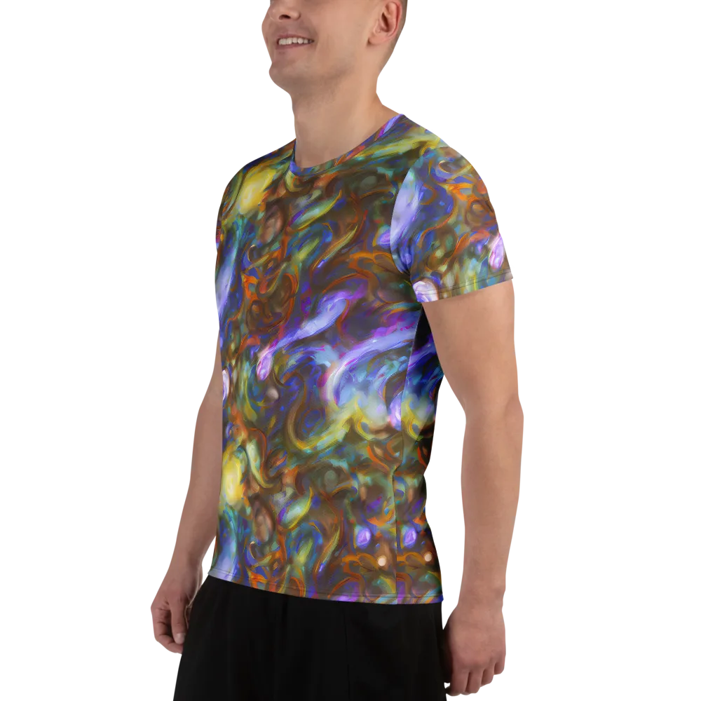 Iridescent Rapture on Men's Athletic T-Shirt — Left