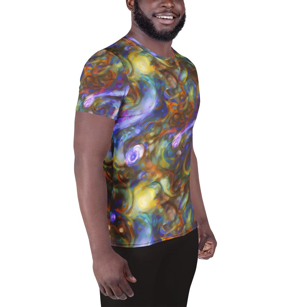 Iridescent Rapture on Men's Athletic T-Shirt — Right