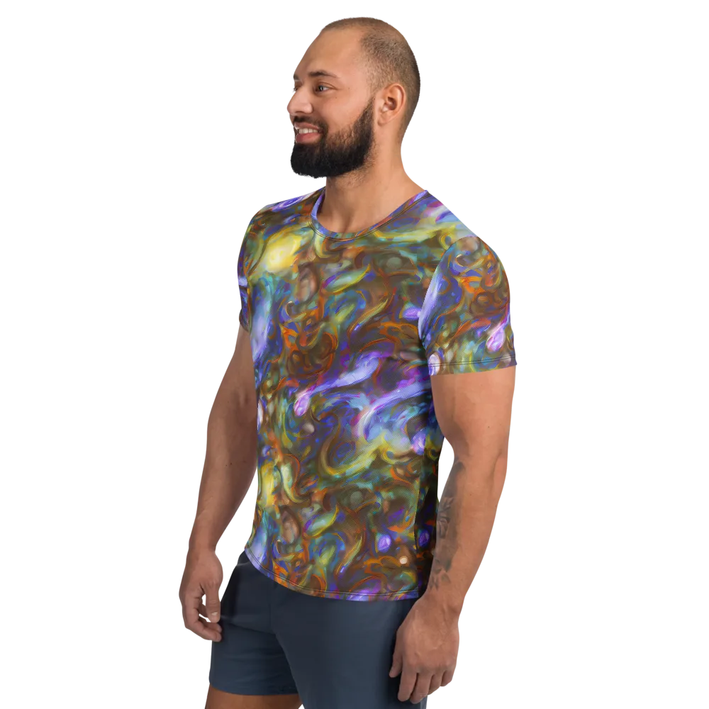 Iridescent Rapture on Men's Athletic T-Shirt — Left