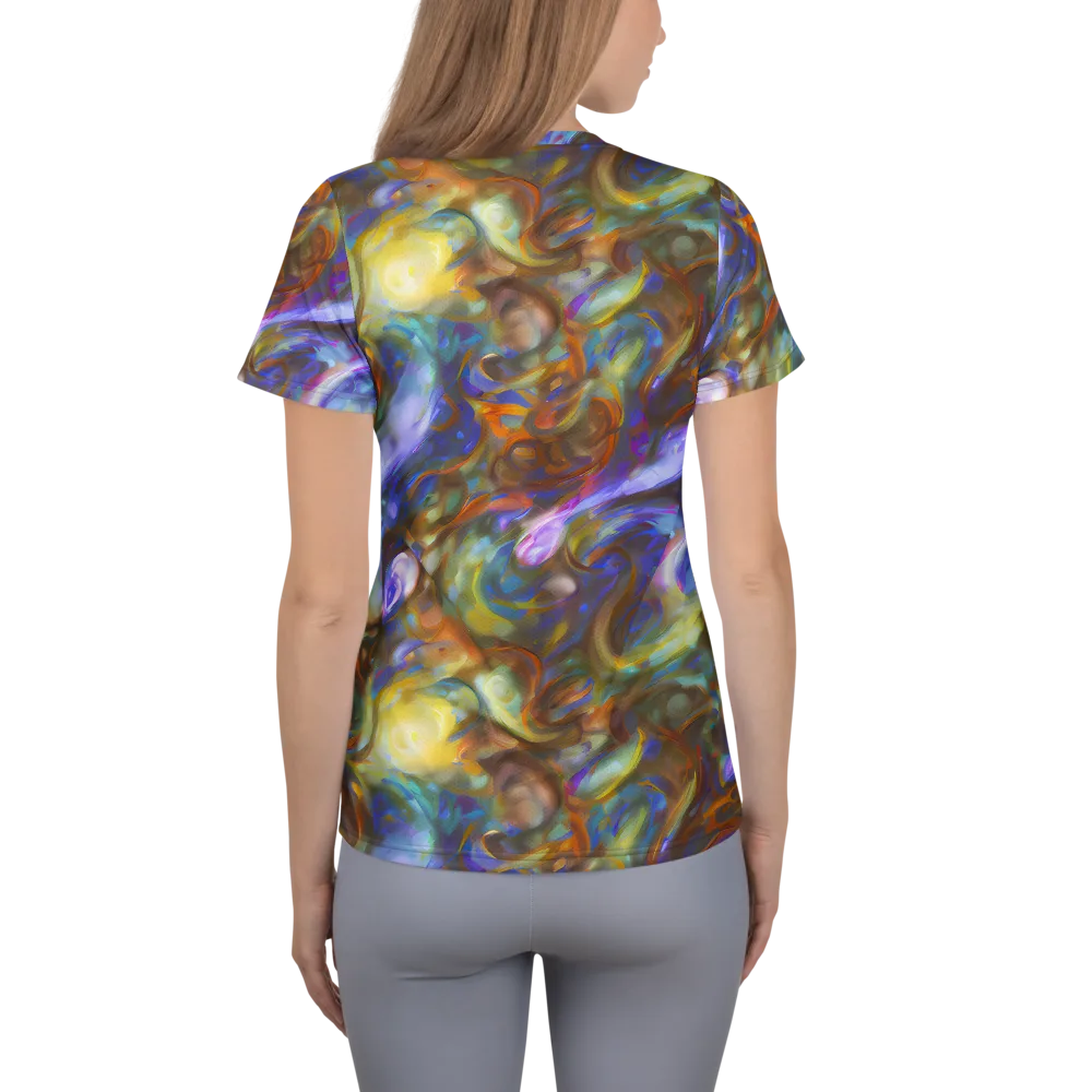 Iridescent Rapture on Women's Athletic T-Shirt — Back