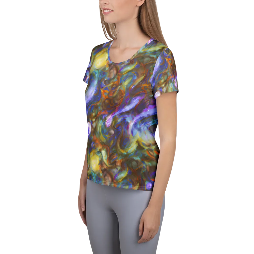 Iridescent Rapture on Women's Athletic T-Shirt — Left