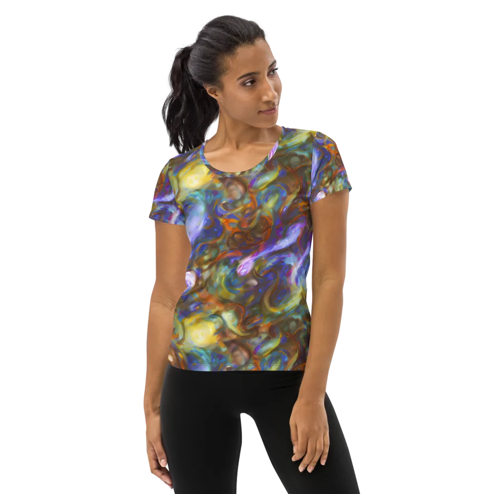 Iridescent Rapture on Women's Athletic T-Shirt — Front