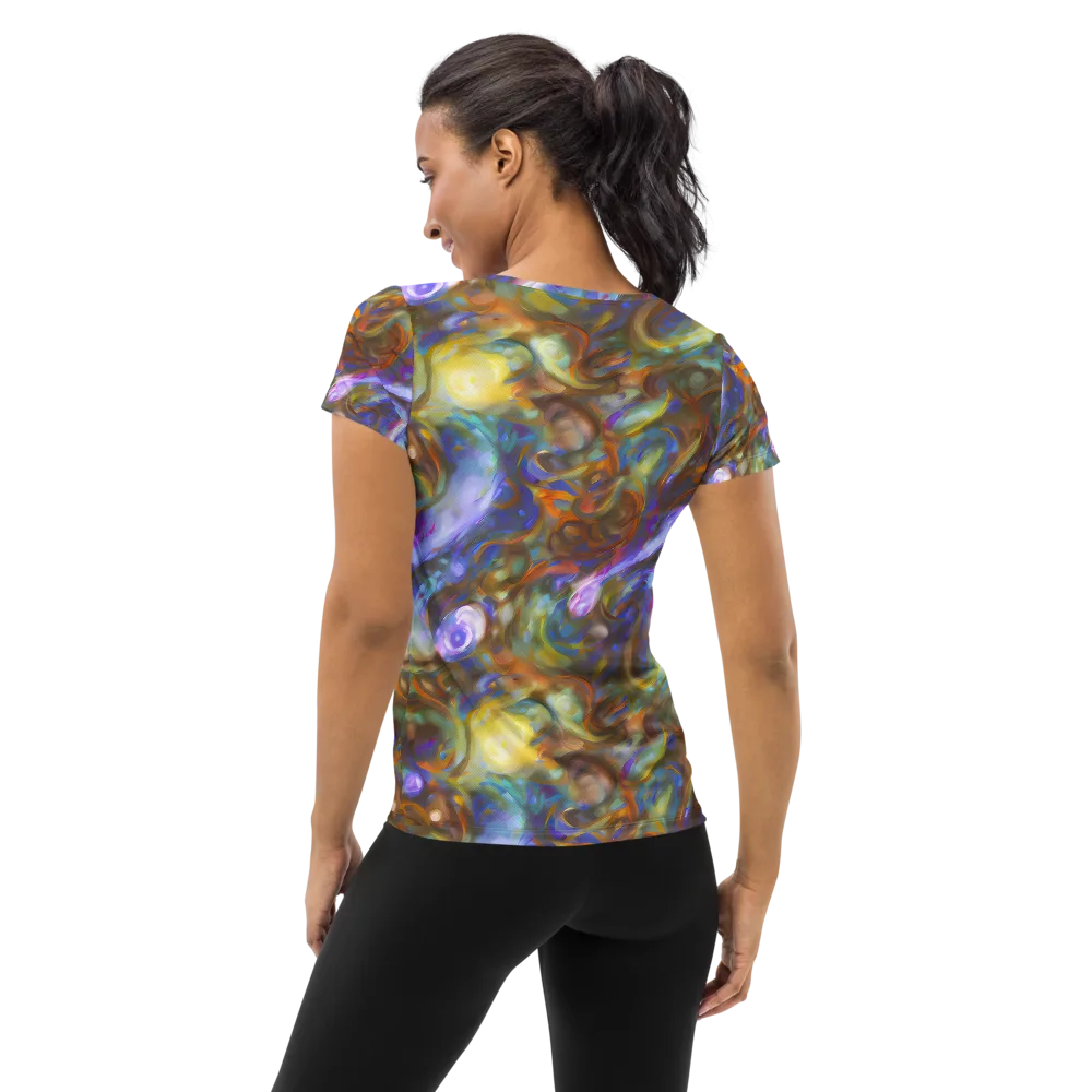 Iridescent Rapture on Women's Athletic T-Shirt — Back