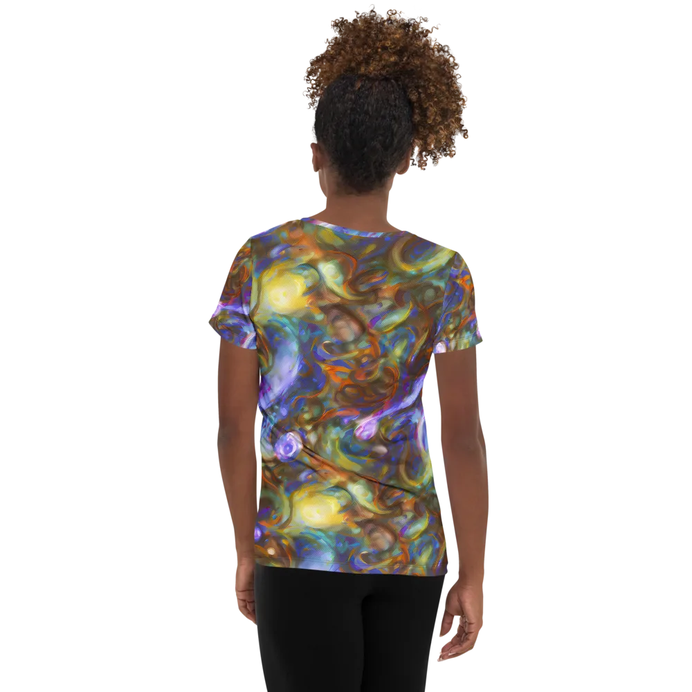 Iridescent Rapture on Women's Athletic T-Shirt — Back