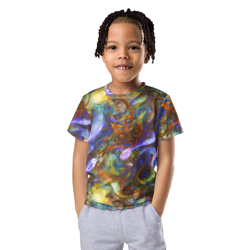 Iridescent Rapture on Kids Crew Neck T-Shirt — Front