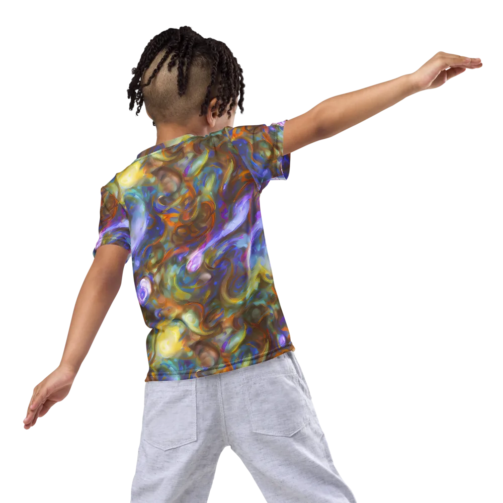 Iridescent Rapture on Kids Crew Neck T-Shirt — Back