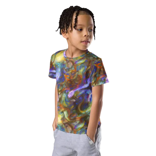 Iridescent Rapture on a Kids Crew Neck T-Shirt
